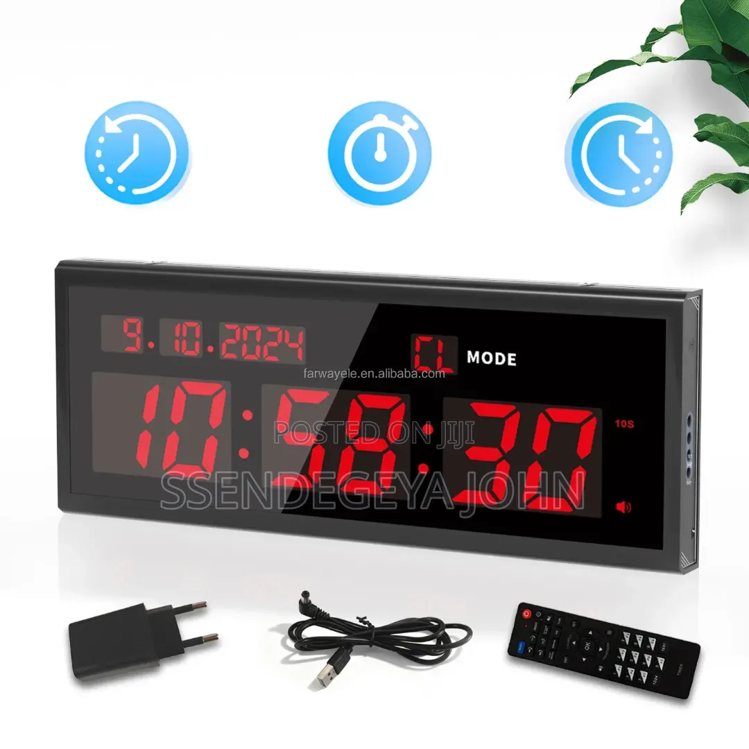 Rectangular Digital LED Wall and Desk Clock