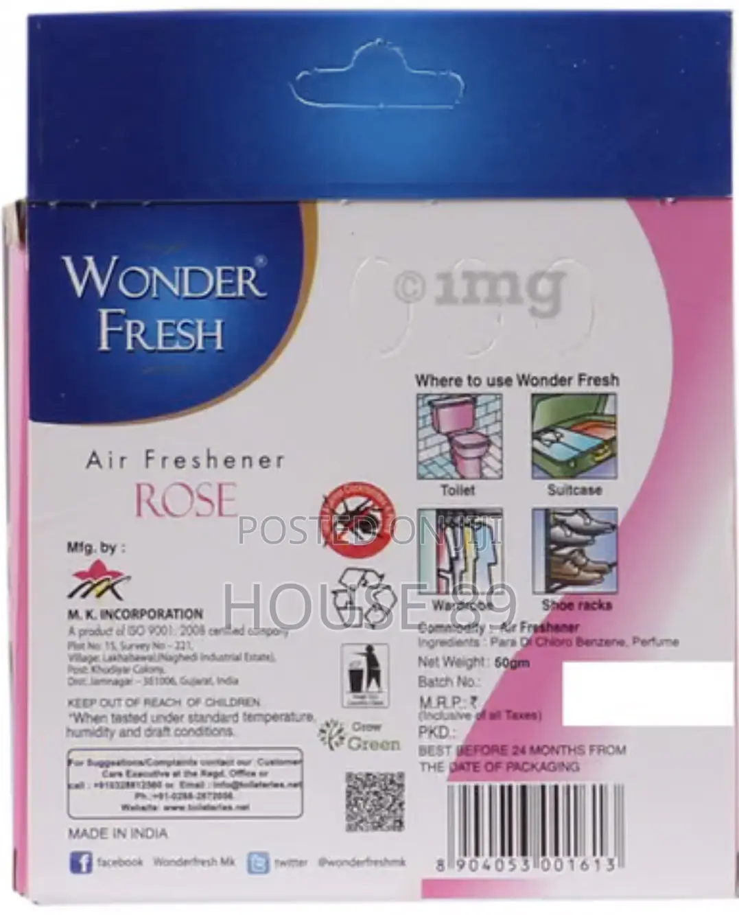 Wonder Fresh Rose Air Freshener