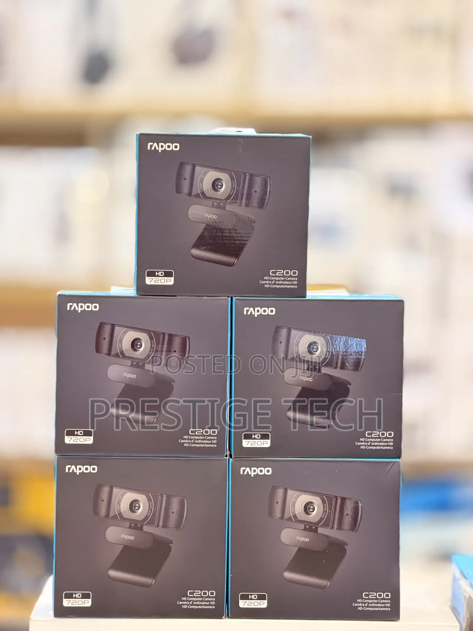 Rapoo C200 720p HD USB Webcam, 100° Super Wide-Angle Webcam With Mic
