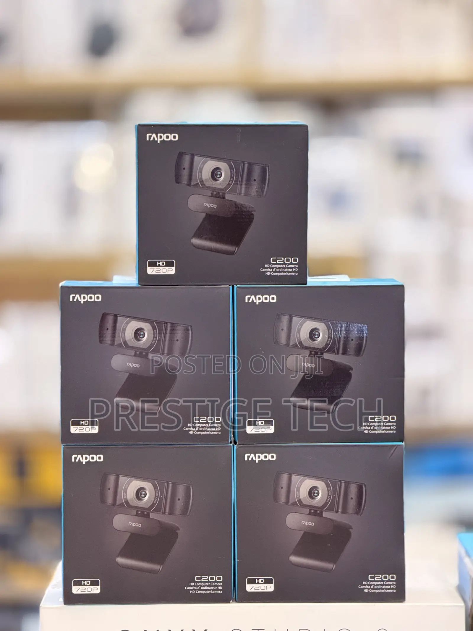 Rapoo C200 720p HD USB Webcam, 100° Super Wide-Angle Webcam With Mic