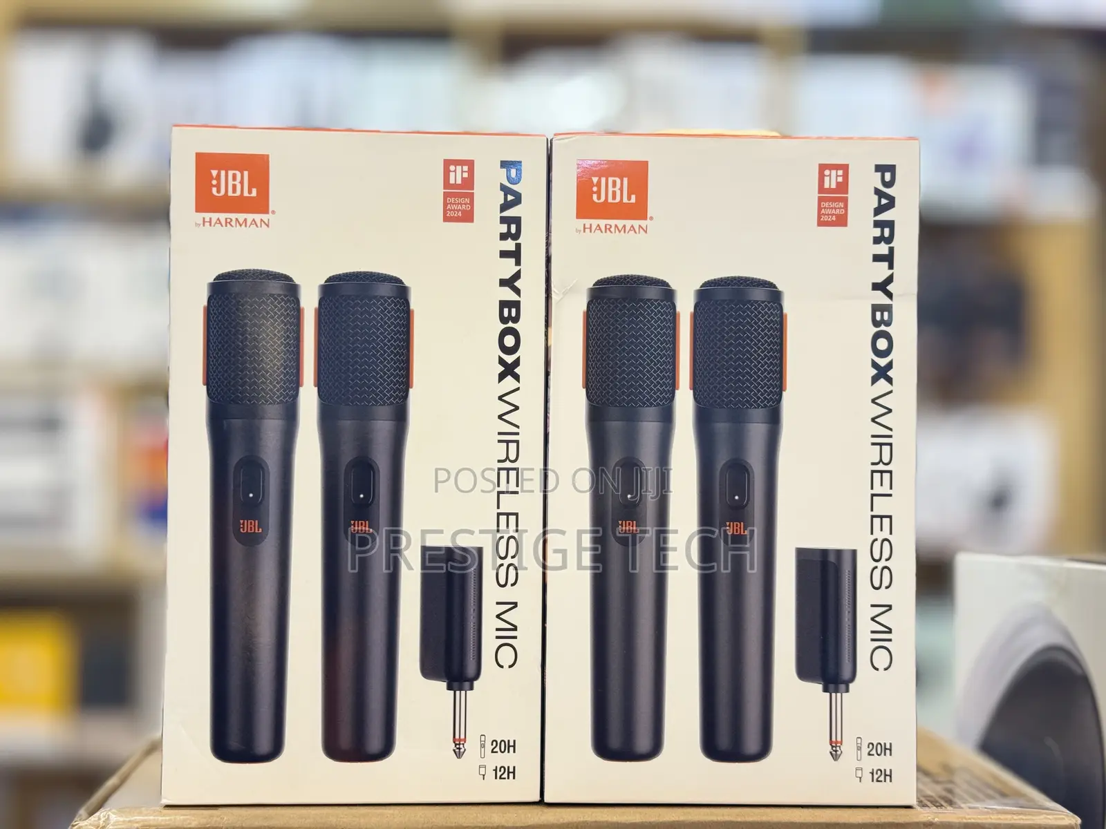 JBL Partybox Wireless Microphone Pair, Rechargeable Battery