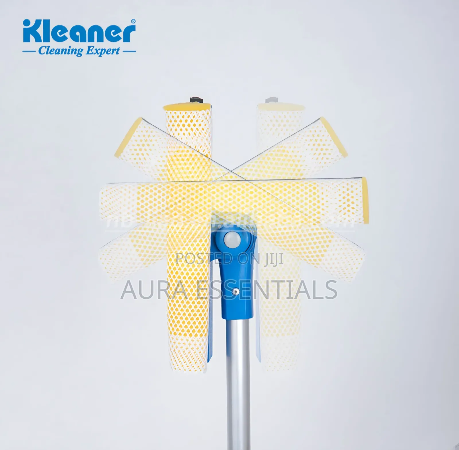 2-in-1 Telescopic Aluminum Sponge and Rubber Window Cleaner