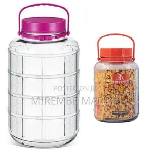 Large Glass Storage Jar / Demijohn With Handle