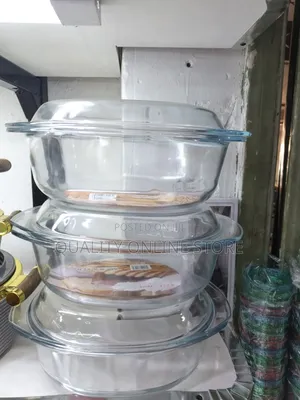 3pcs Transparent Glass Serving Dishes Glass Serving Dish