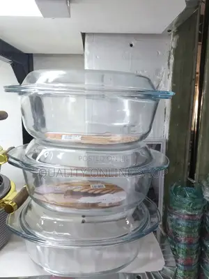 3pcs Transparent Glass Serving Dishes Glass Serving Dish