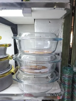 3pcs Transparent Glass Serving Dishes Glass Serving Dish