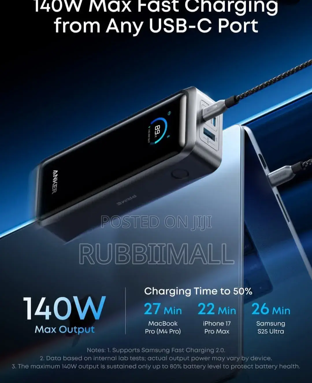 Anker Prime Ultra Fast Charging Power Bank (26K, 300W)