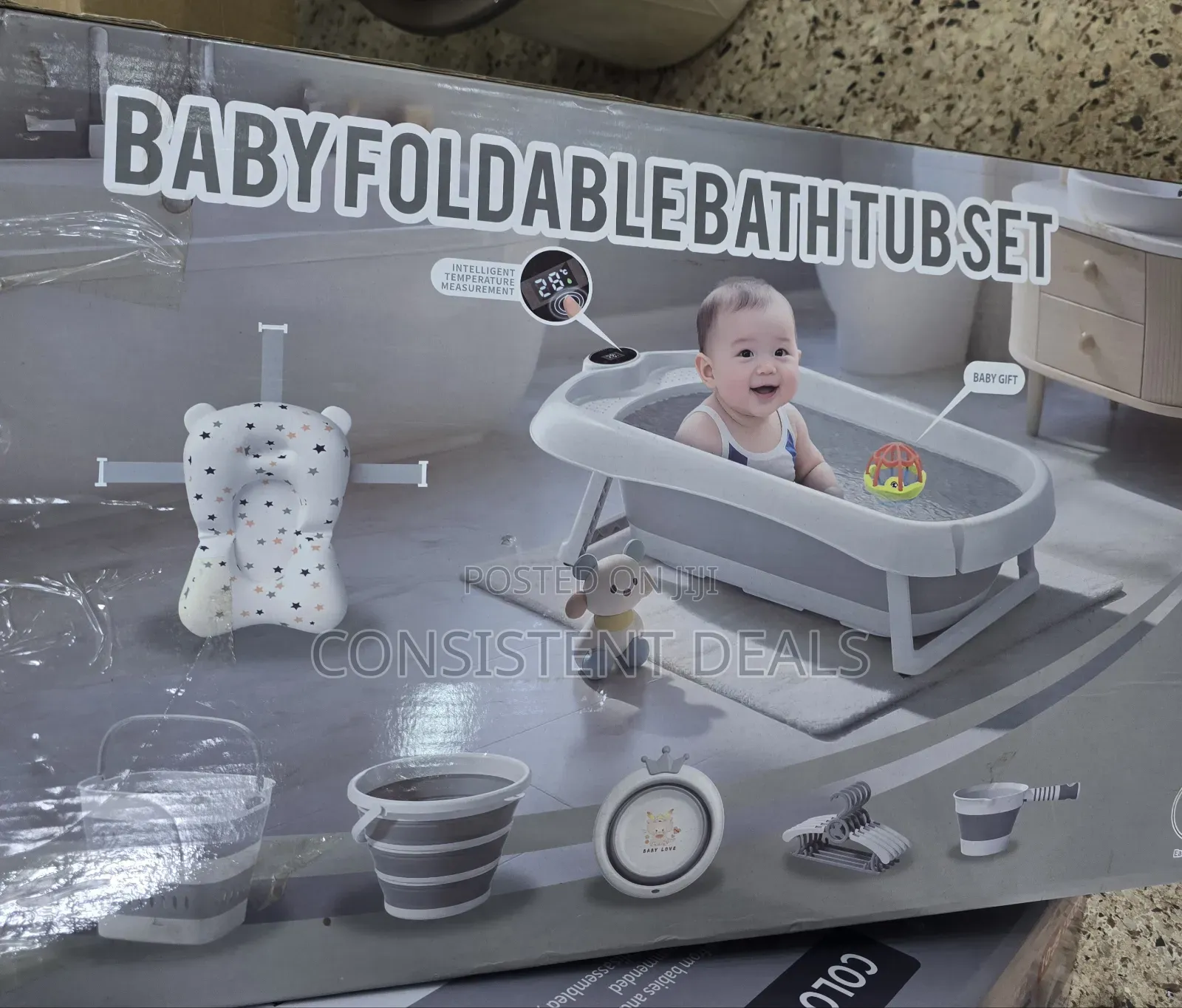Baby Foldable  Bath Tub Set