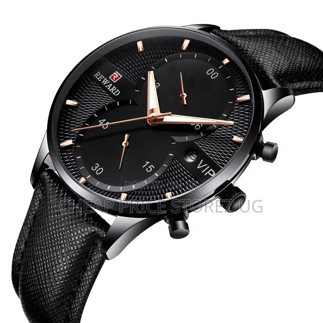 The Gentle Man's Watch Leather Straps Black Color 