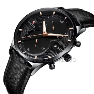 The Gentle Man's Watch Leather Straps Black Color 