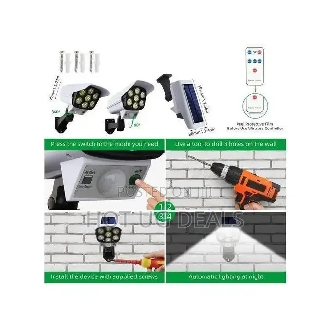 Outdoor Solar Security Light With Motion Sensor – Waterproof LED