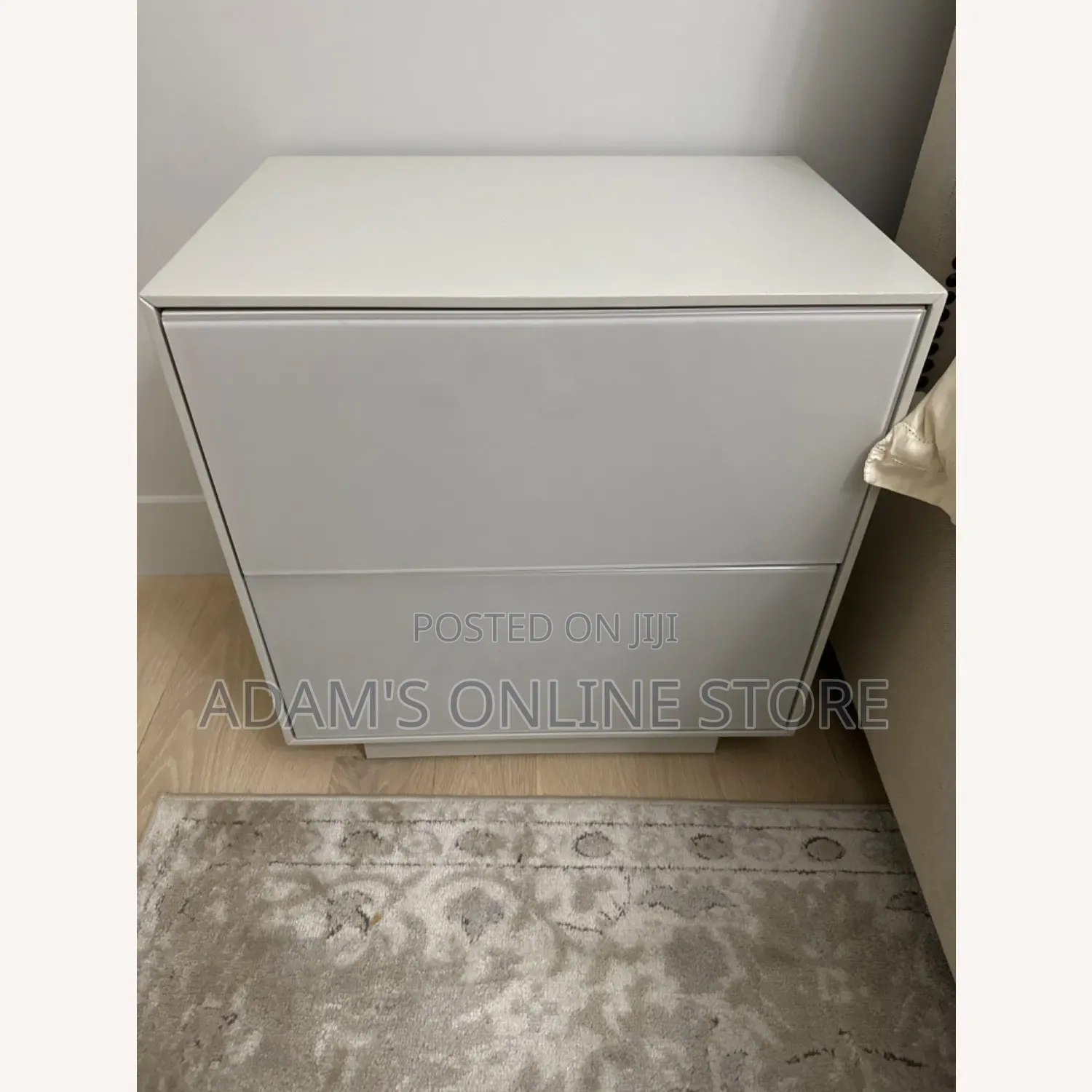 Side Bed Table Side Bed Drawers in White Color