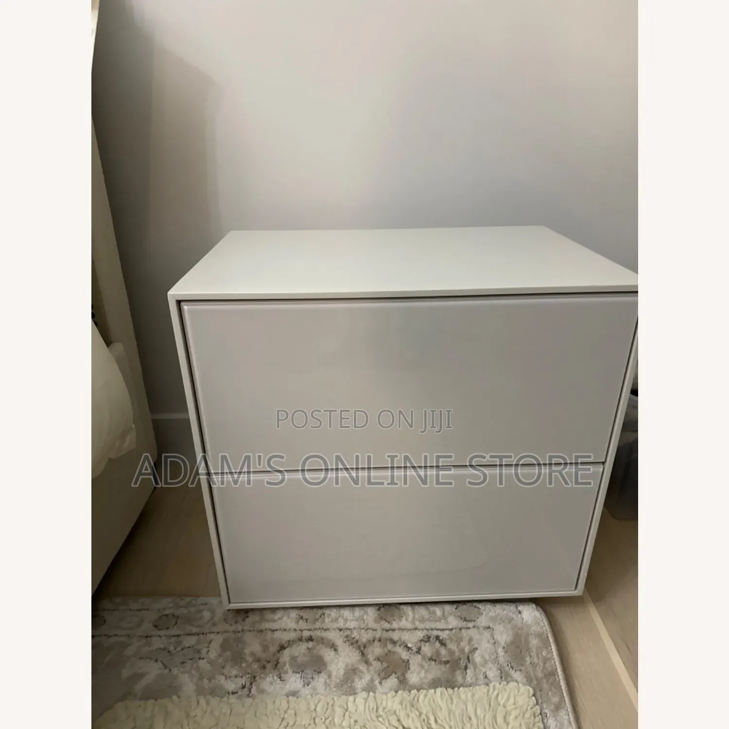 Side Bed Table Side Bed Drawers in White Color