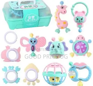 11-Piece Multi-Shaped Baby Rattle and Teether Toy Set.