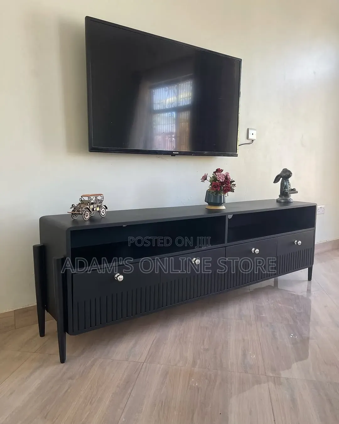 TV Stand Unit in Black Colour 2m Length Suitable for 100inches TV