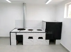 3-Burner Stove for Both Firewood and Charcoal With Oven and Chimney