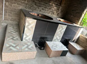 2-Burner Institutional Firewood Stove With Steps and Blower Fan.