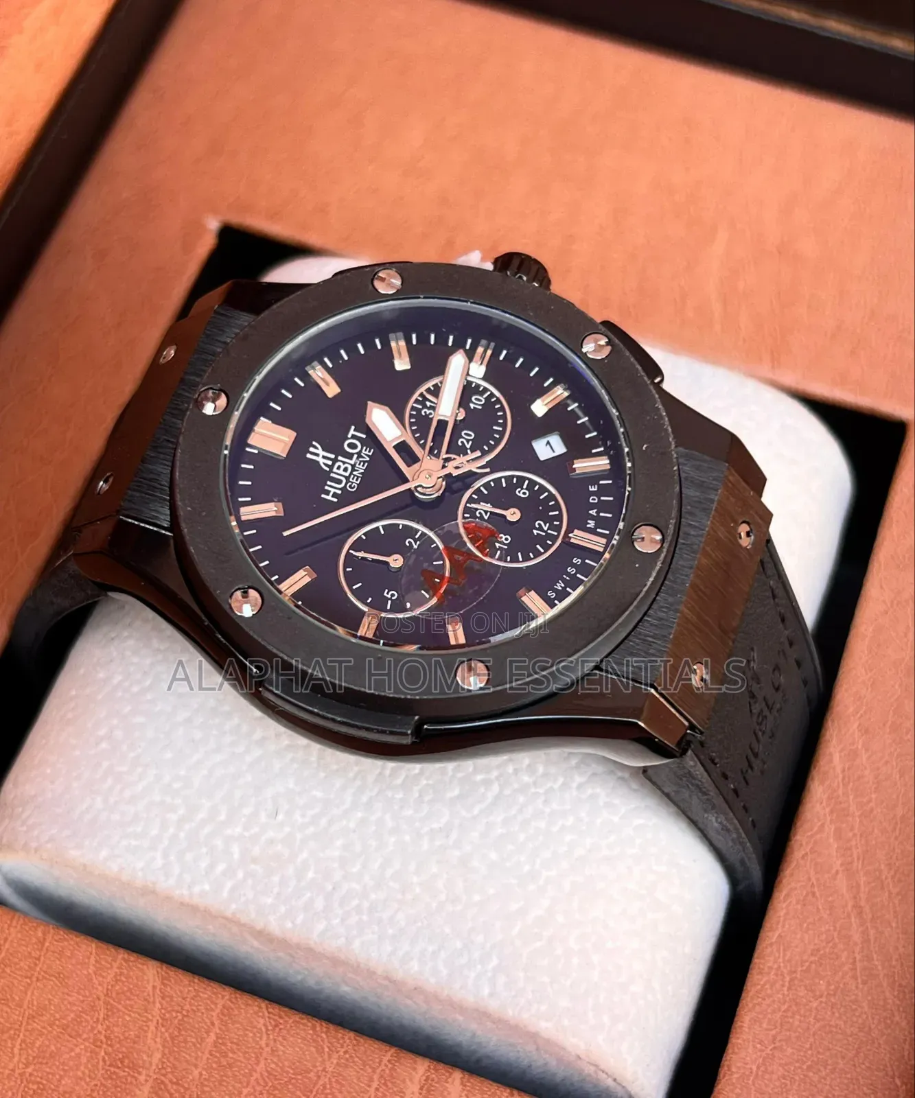 Hublot With Leather Band Watch