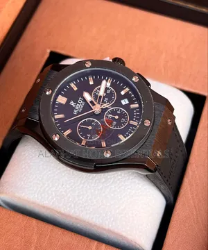 Hublot With Leather Band Watch