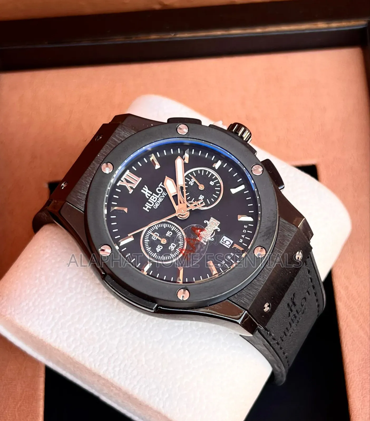 Hublot With Leather Band Watch