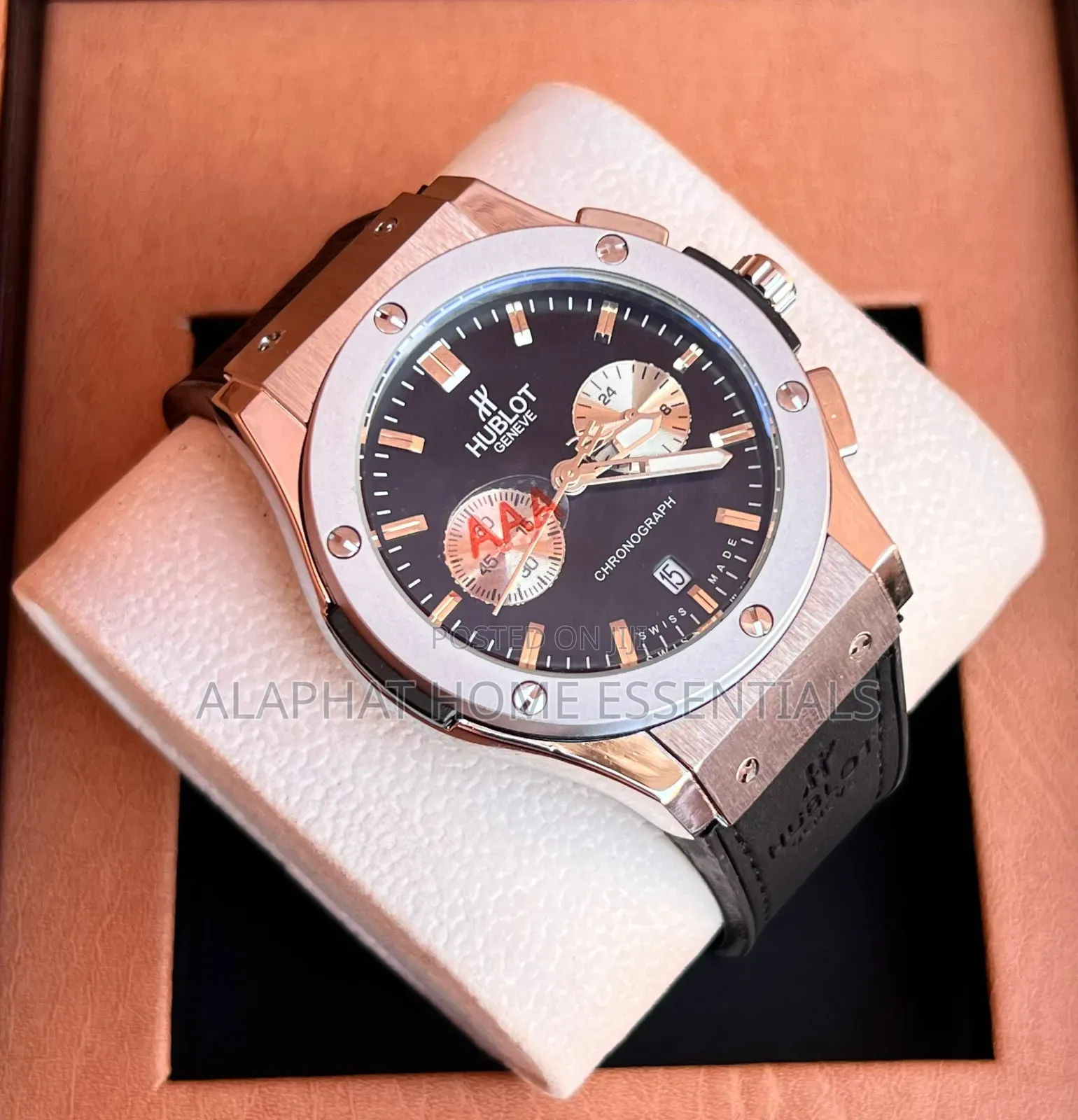Hublot With Leather Band Watch