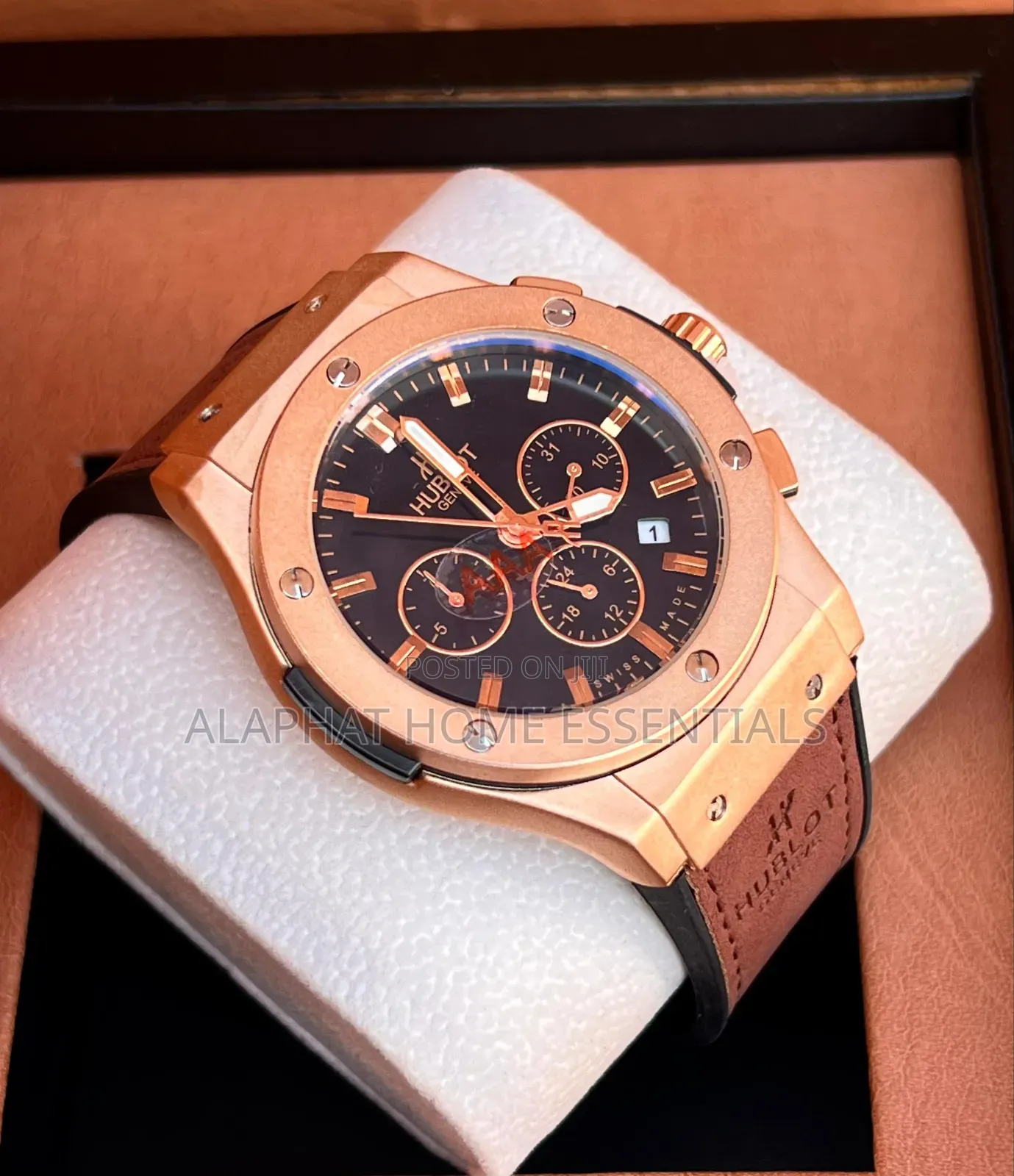 Hublot With Leather Band Watch