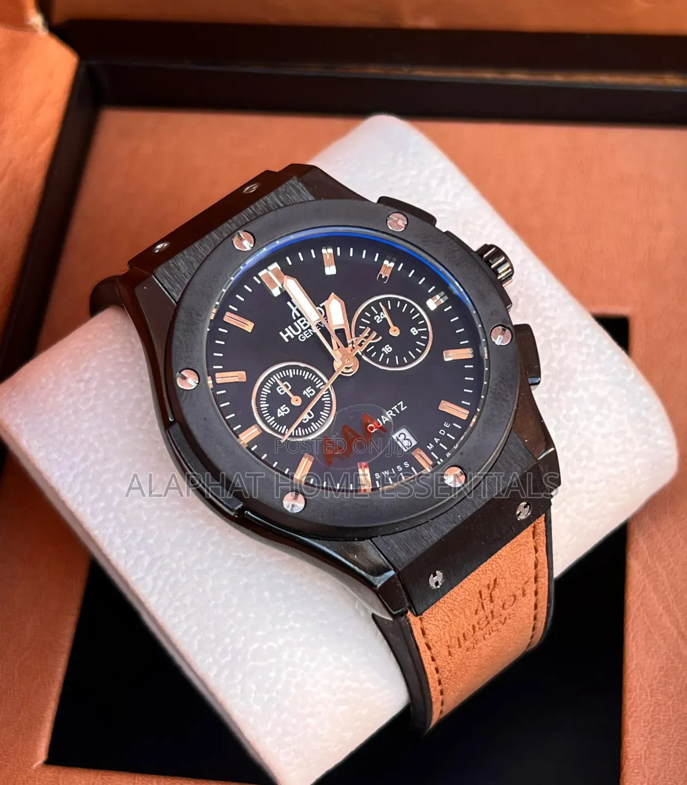 Hublot With Leather Band Watch