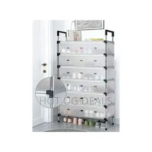 6-Tier Metal Shoe Rack With Dustproof Cover – 18–21 Pairs