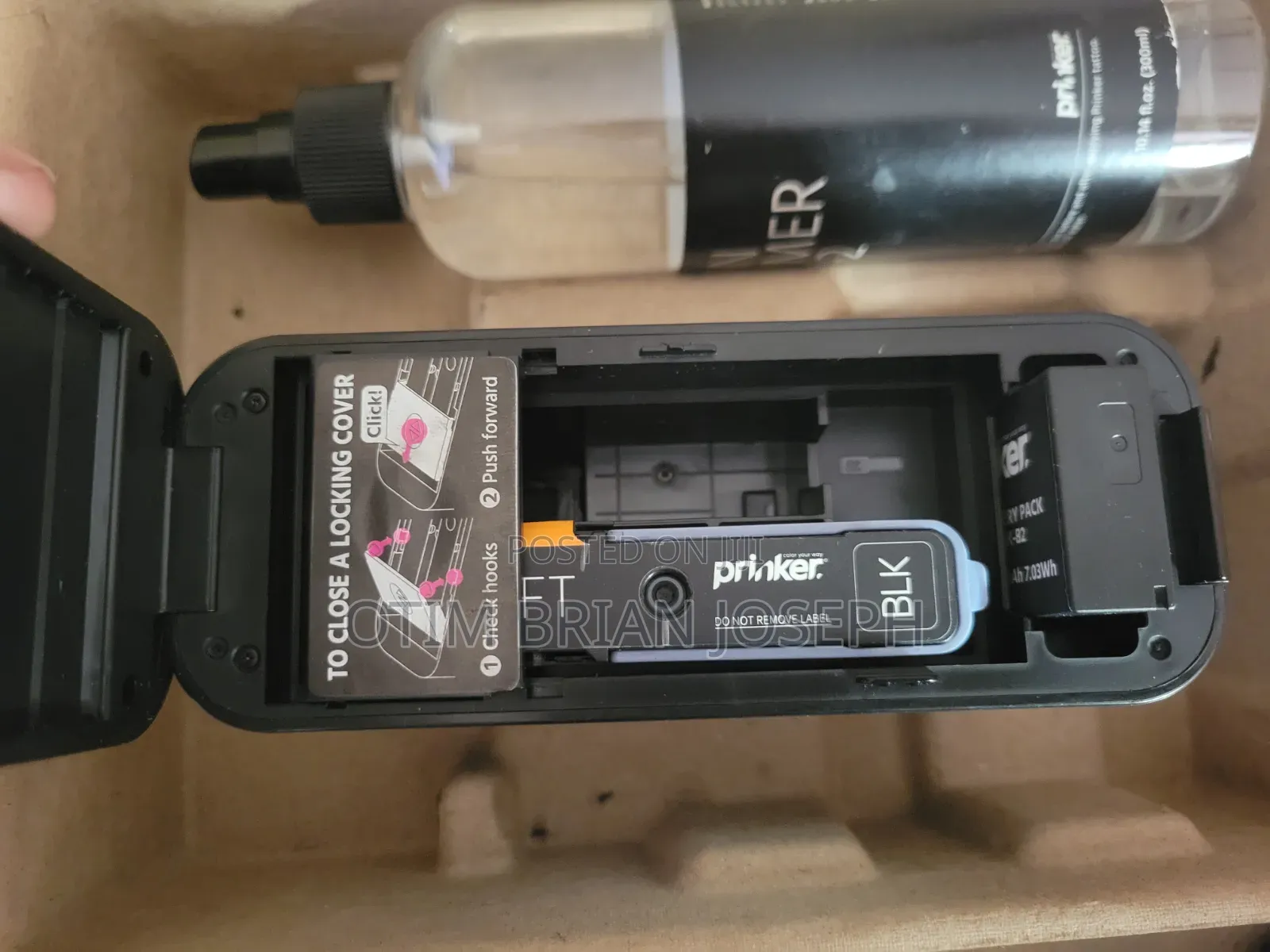 Used Prinker S Handheld Temporary Tattoo Printer + Ink Cartridge