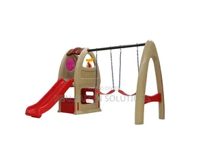 3-in-1 Kids Indoor Playset| Slide| Swings & Playhouse!