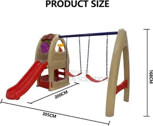 3-in-1 Kids Indoor Playset| Slide| Swings & Playhouse!