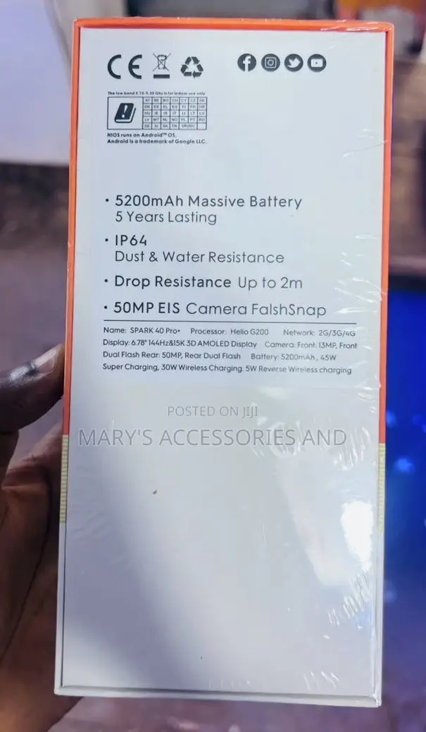 New Tecno Spark 40 Pro+ 256 GB Black