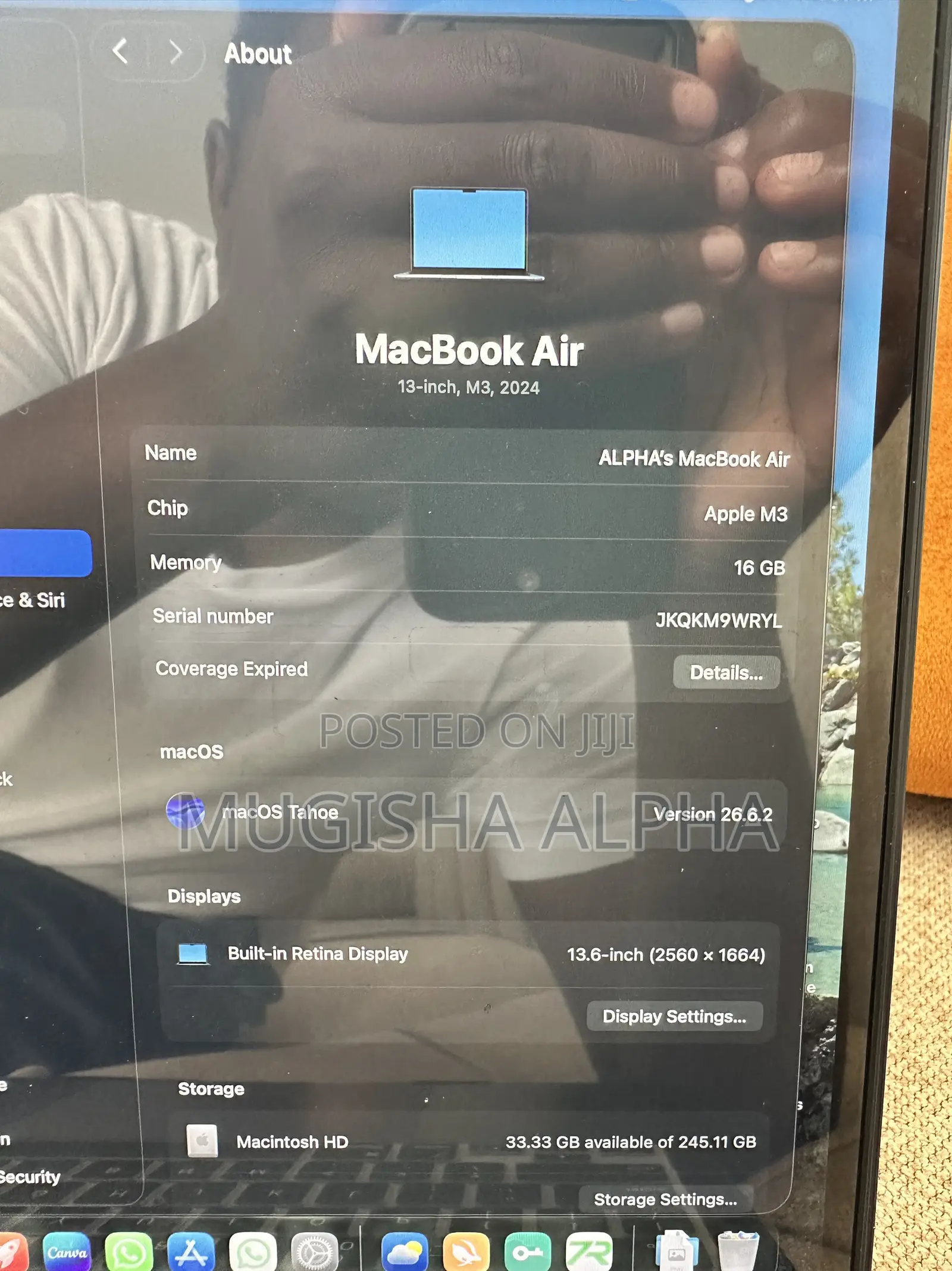 Laptop Apple MacBook Air 2024 M3 16GB Apple M3 SSD 256GB