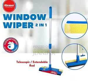2-in-1 Telescopic Aluminum Sponge and Rubber Window Cleaner