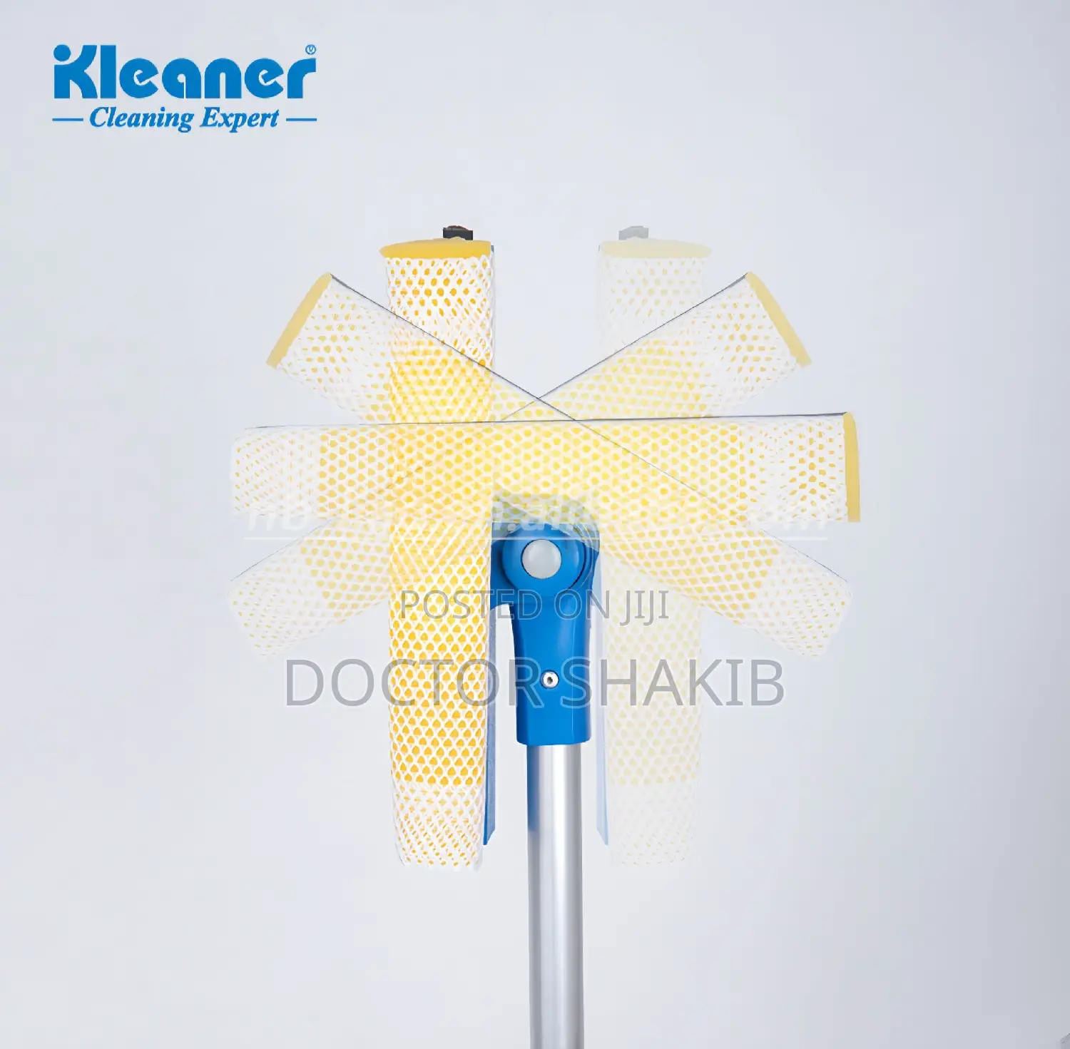 2-in-1 Telescopic Aluminum Sponge and Rubber Window Cleaner