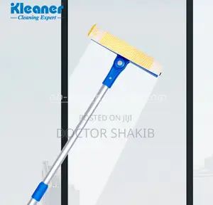 2-in-1 Telescopic Aluminum Sponge and Rubber Window Cleaner