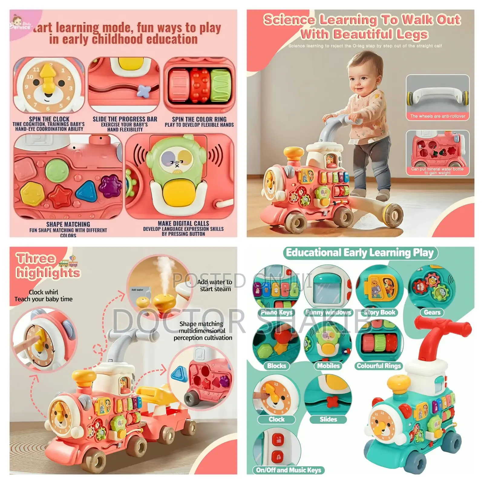 5in 1 Sit-to-Stand Baby Walker