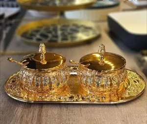 Luxurious Golden Condiment Server Set