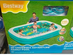 Inflatable Rectangular Paddling Pool Measuring 2.62m X 1.75m X 51cm.