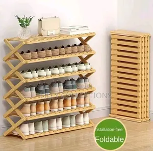 Foldable Wooden Shoe Rack