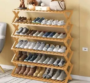 Foldable Wooden Shoe Rack