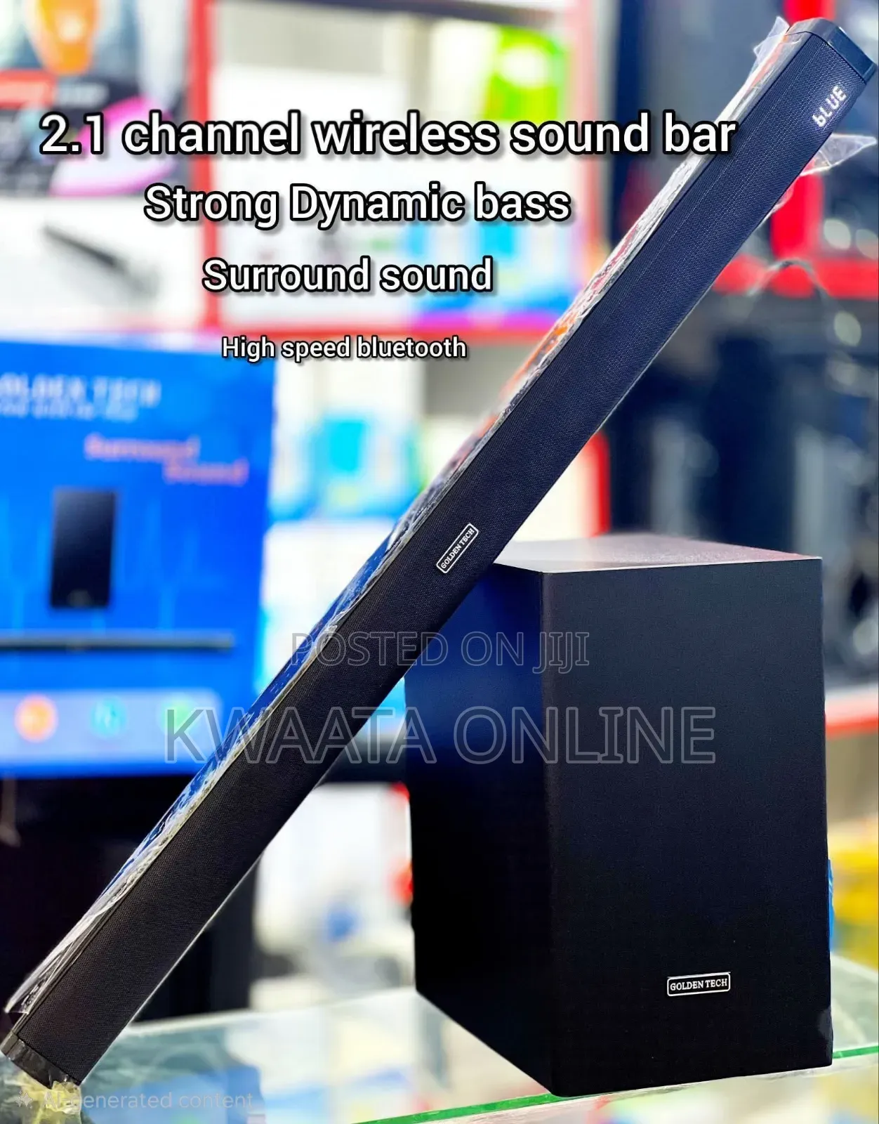 GOLDEN TECH 2.1CH SoundBar - Wireless Bluetooth Sound System