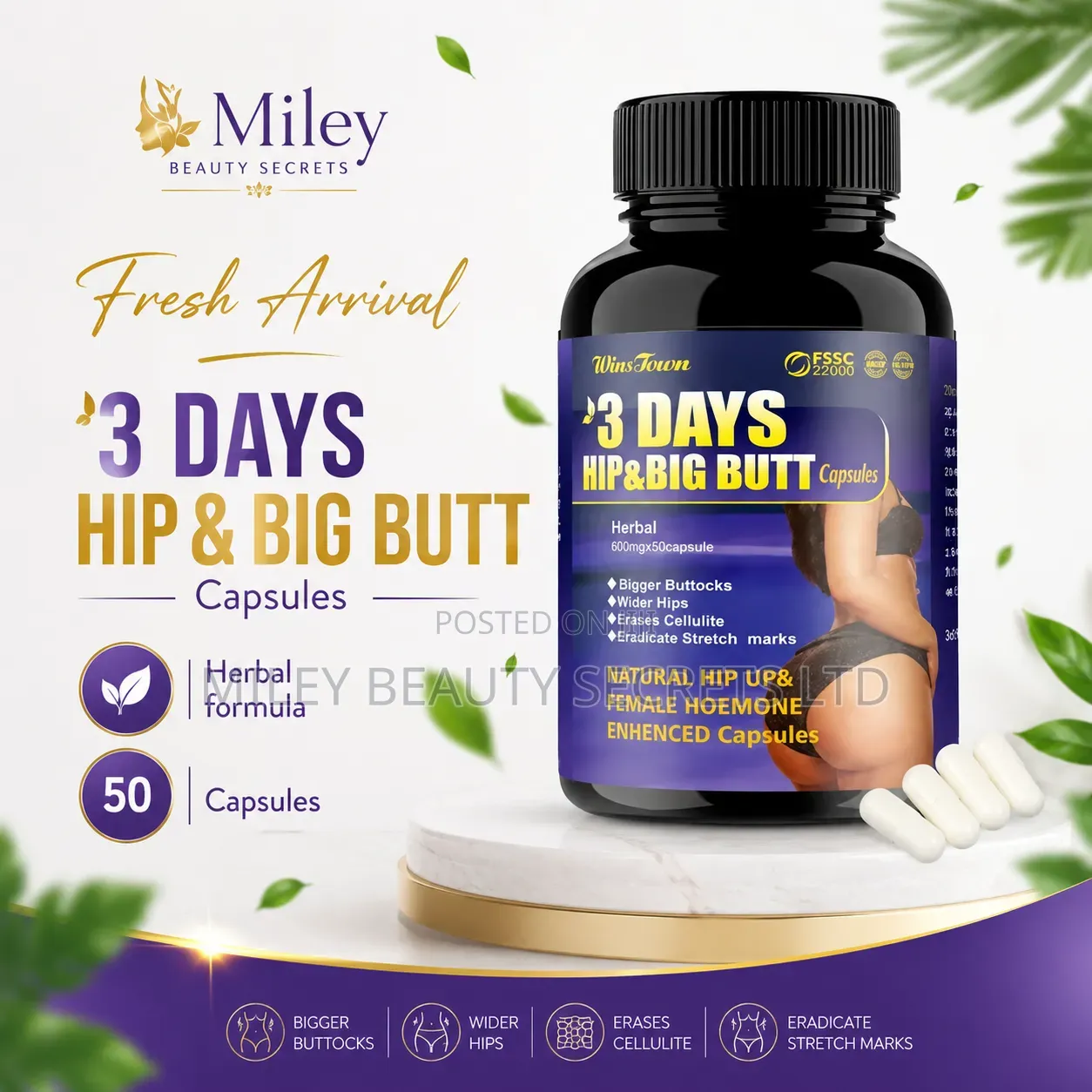 WinsTown 3 Days Hip & Big Butt Capsules 💜✨