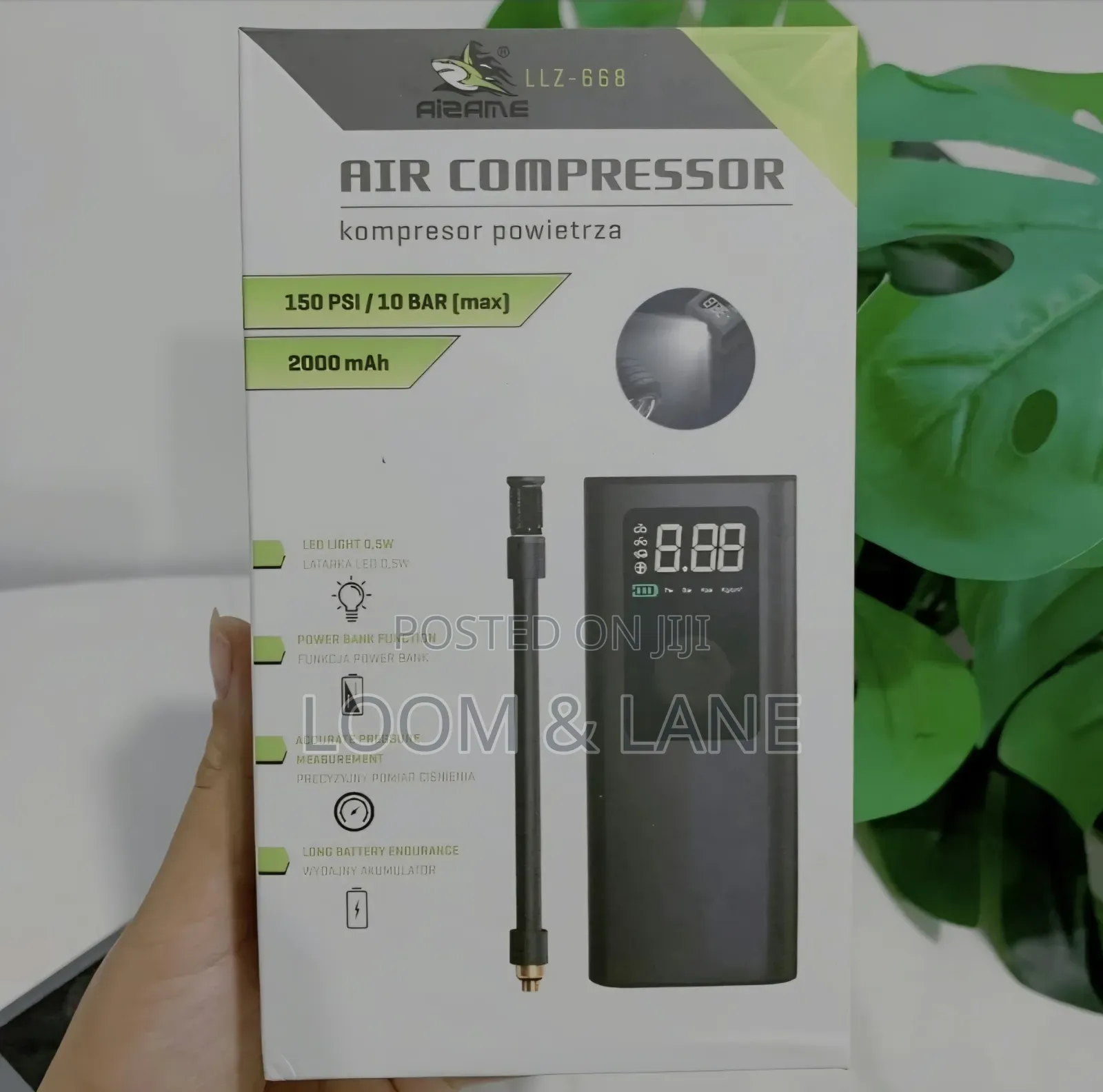 LLZ-668 Portable Cordless Air Compressor and Tyre Inflator.