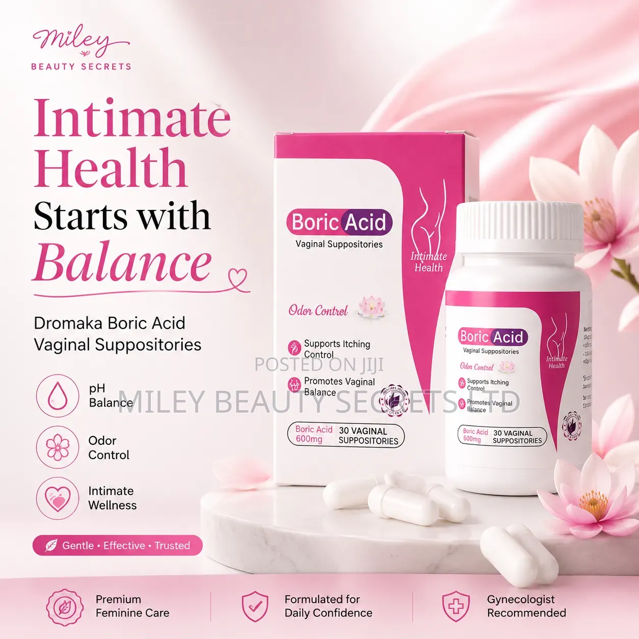 Dromaka Boric Acid Vaginal Suppositories 600mg 💗✨