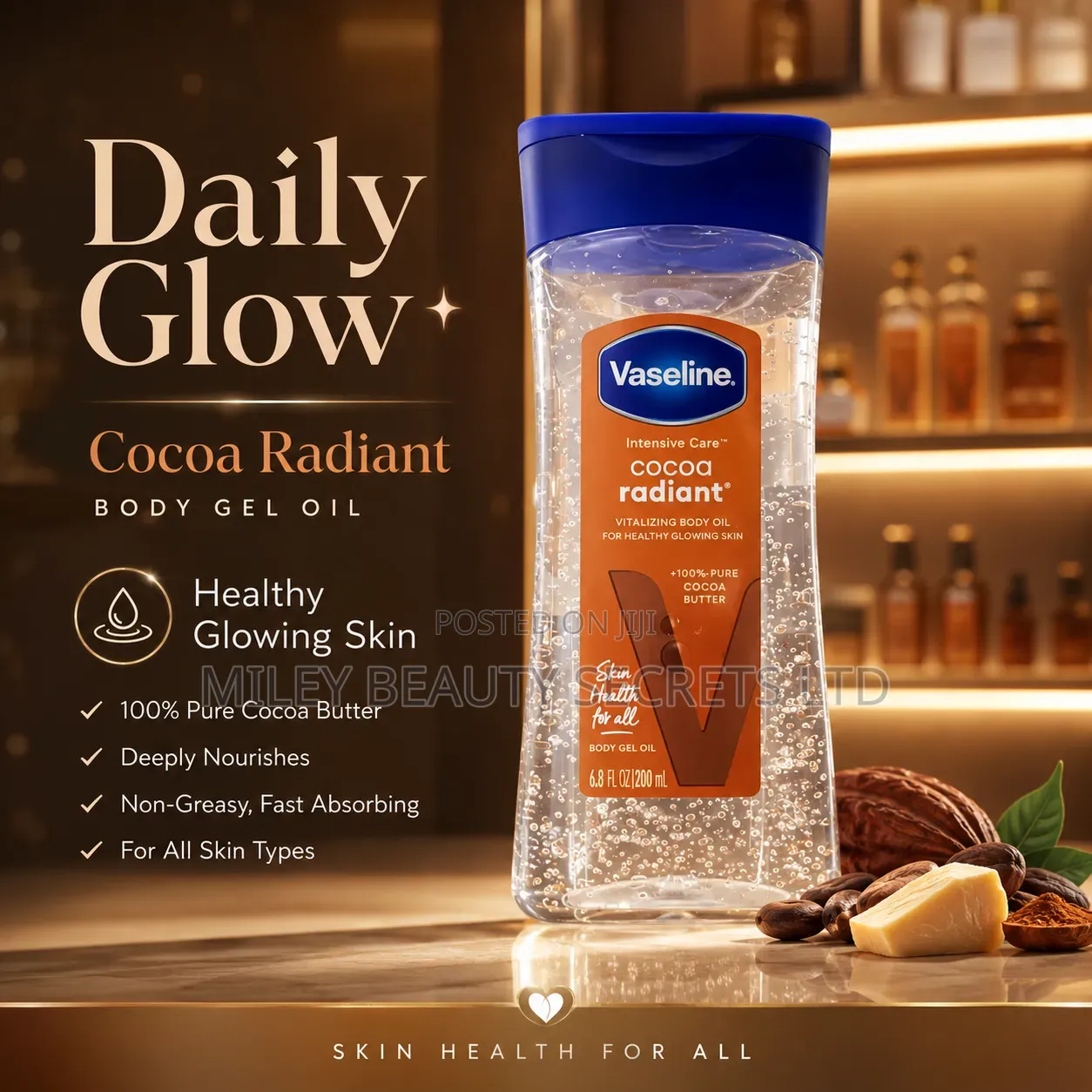 Vaseline Intensive Care Cocoa Radiant Body Gel Oil 🤎✨