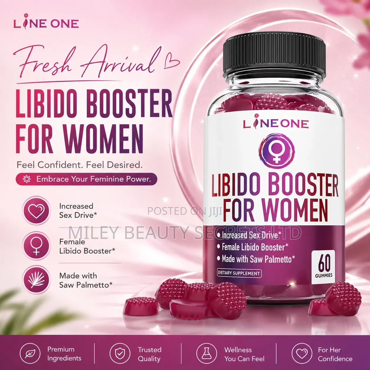 LINE ONE Libido Booster for Women – 60 Gummies