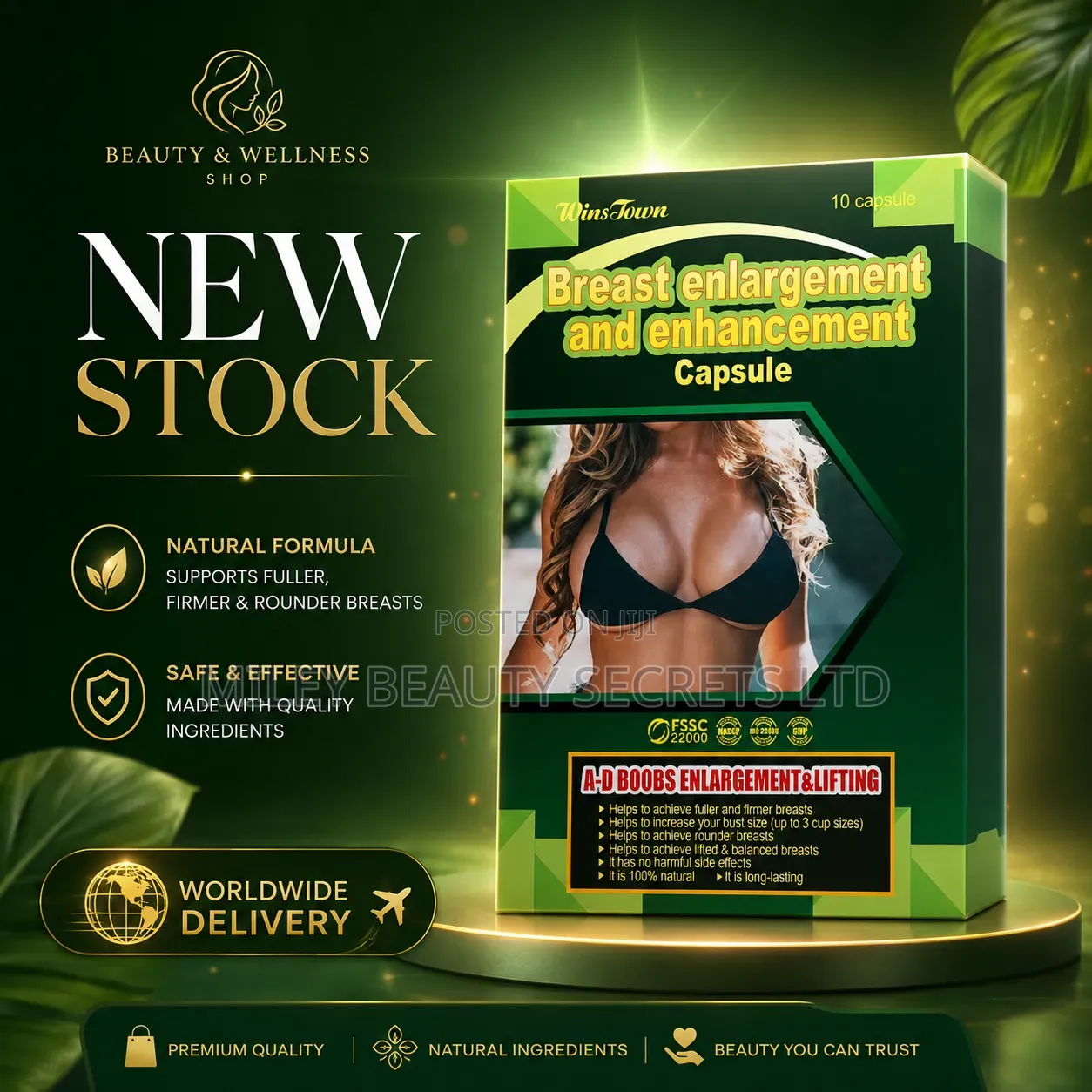 Breast Enlargement & Enhancement Capsule 🌿✨