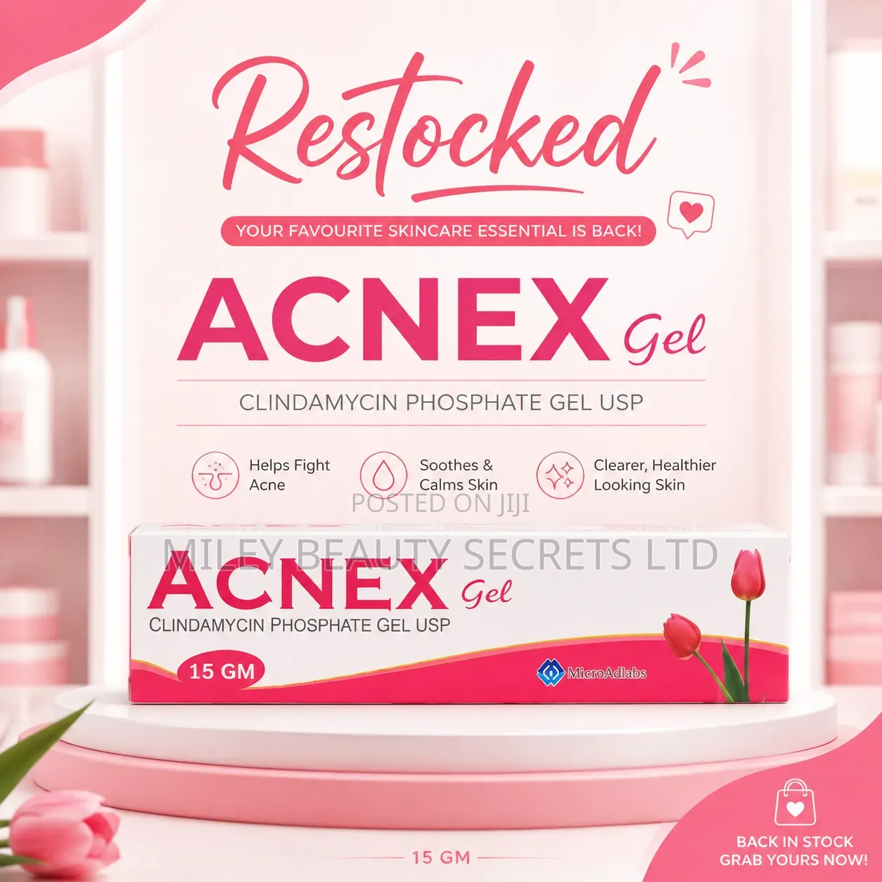 ACNEX Gel – Clindamycin Phosphate Gel USP, 15g 💗✨
