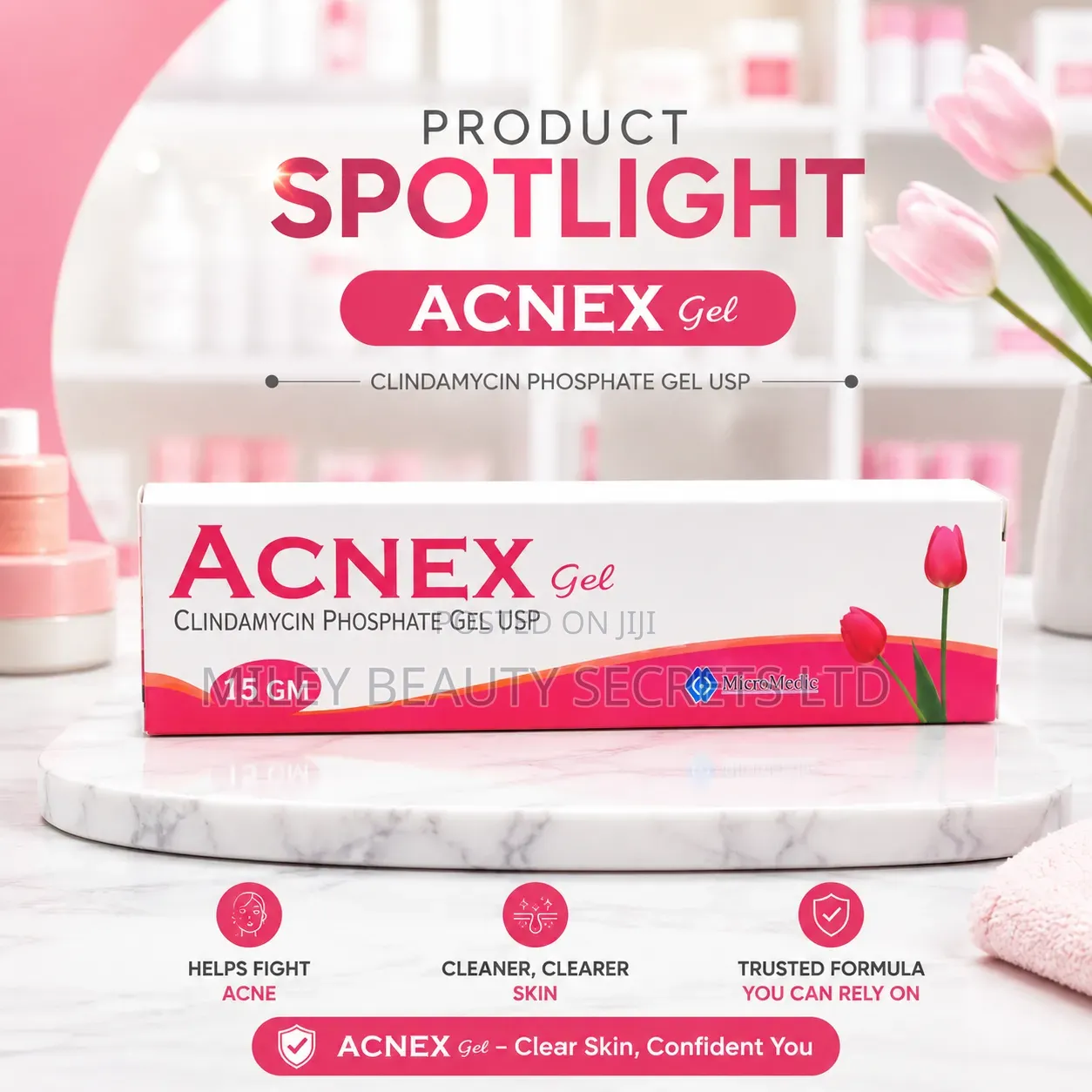 ACNEX Gel – Clindamycin Phosphate Gel USP, 15g 💗✨